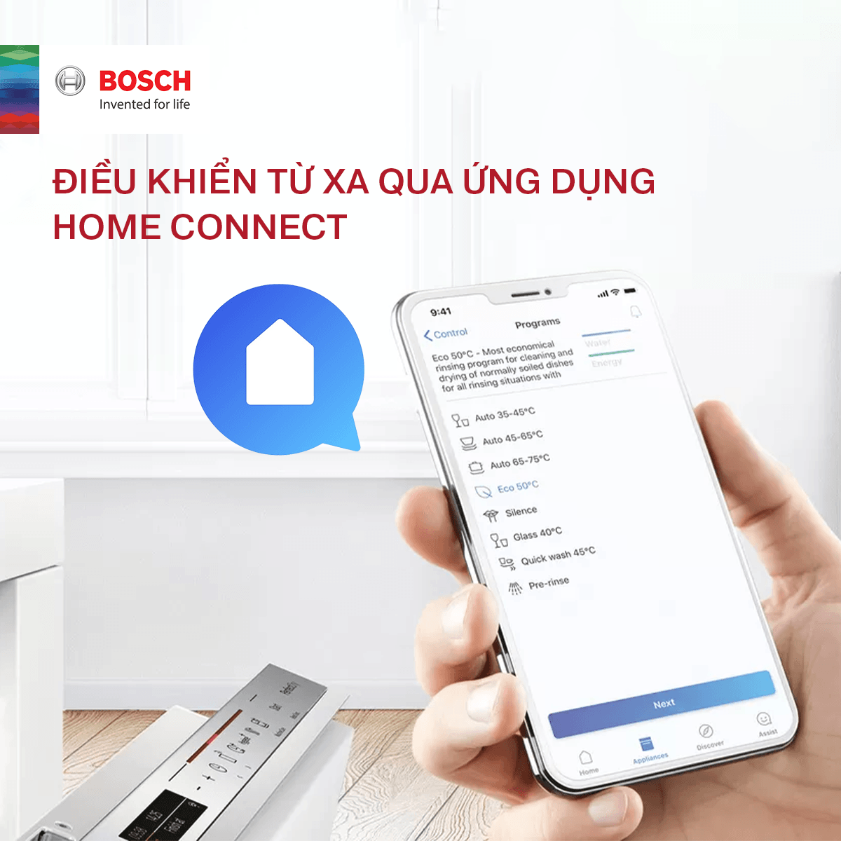 Máy rửa bát Bosch SGV4HAX48E tiện nghi